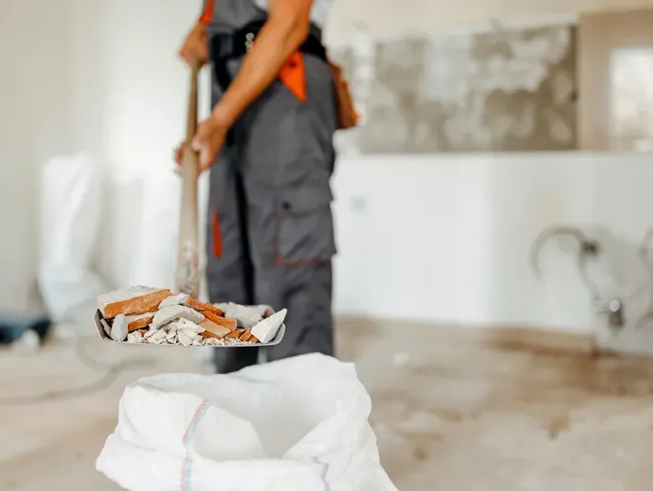 After-builders cleaning removing construction dust and debris in a London property by Ferizi