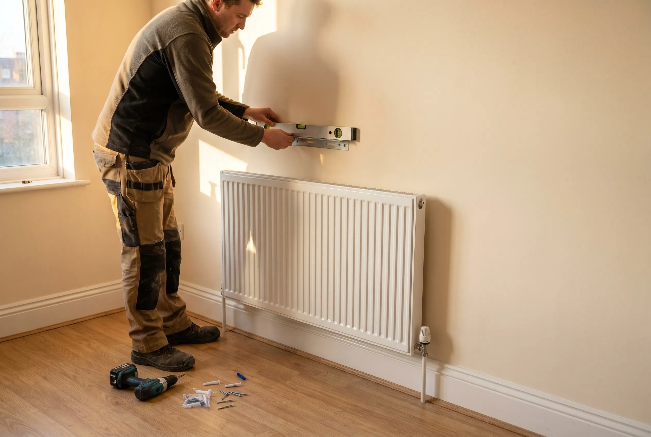 Radiator installation in a London property by Ferizi